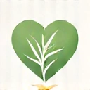 Icono de un corazón y una hoja para salud y bienestar