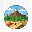 Icono de un mapa y una brújula para turismo de aventura