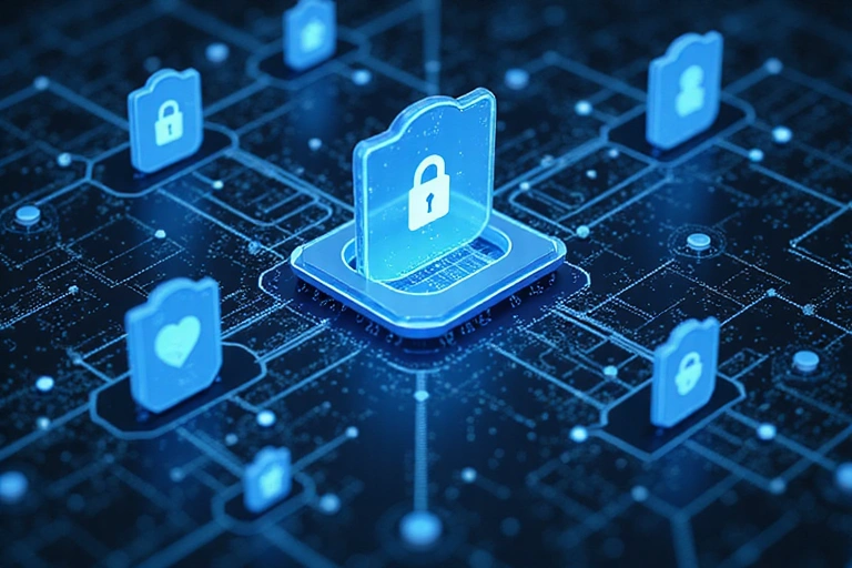 Ilustración de seguridad de datos y privacidad